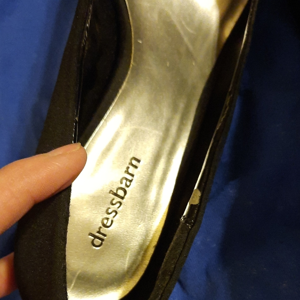 Dressbarn Black Peep-Toe Heels with Medium Heel - Picture 8 of 8